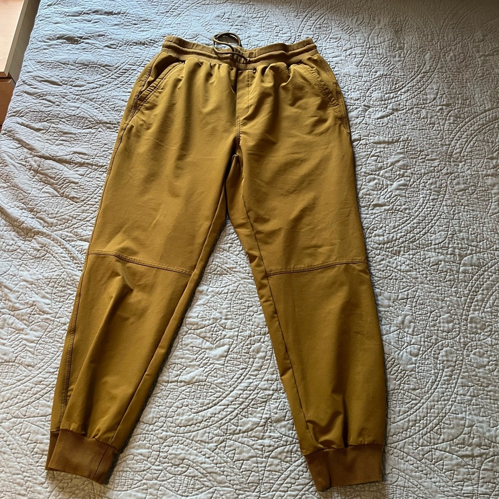 Old Navy Yellow Track Pants with Elastic Waistband and Tapered Ankles